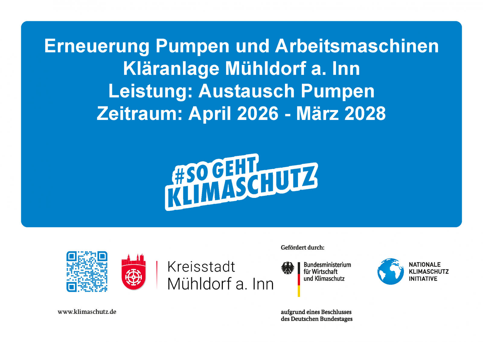 Infotafel Pumpenaustausch Kl&auml;ranlagen